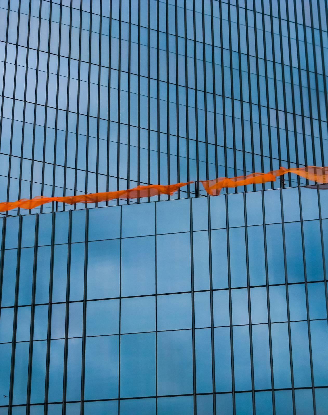 "Orange Flash" by Paul Mutimear
New York City, Urban Art, Orange Netting on a Mirror-Glass Window Skyscraper

Contemporary Photography
Digital Print on Epson Fine Art Velvet Paper
Edition of 10