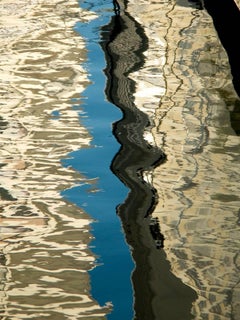 Water Reflection, Abstract Color Photography by Geoffrey Baris, Blue, Black