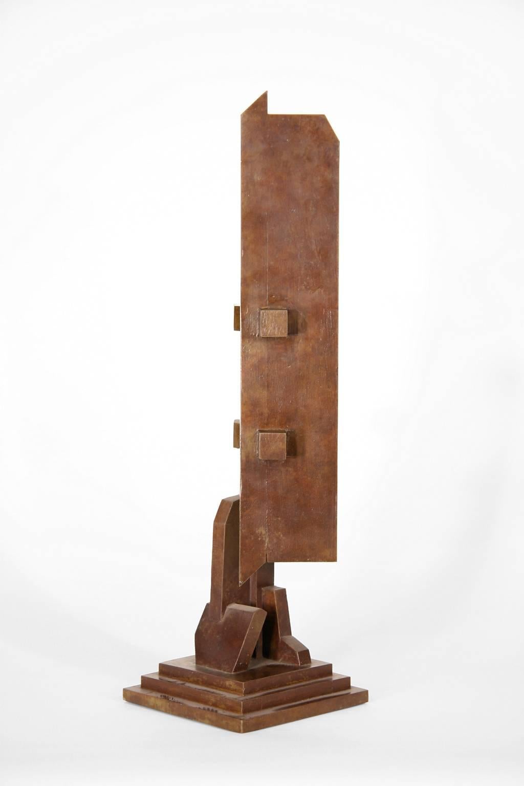 „1099“, Richard Heinrich, Abstrakte zeitgenössische Bronzeskulptur, Metall