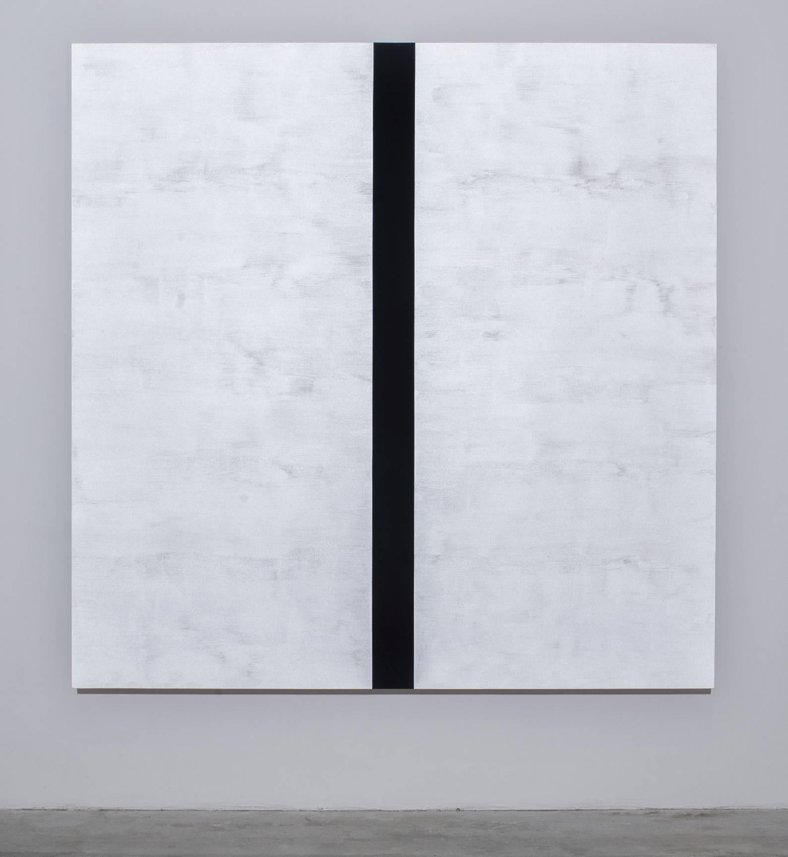 Mary Corse Abstract Painting - Untitled (White/Black/White)