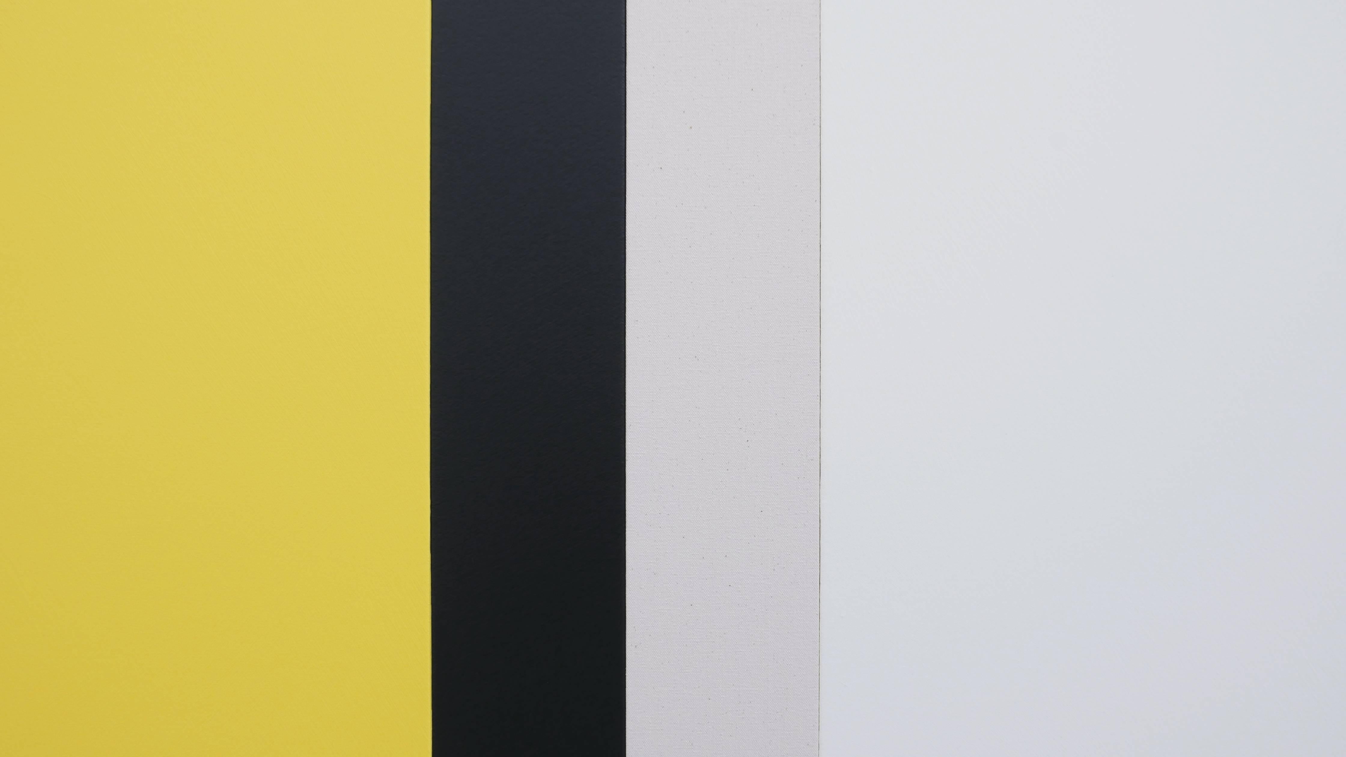 Sunyata - Gray, Yellow, White, Canvas - Painting by Scot Heywood