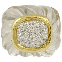 David Webb Rock Crystal Diamond Ring 11