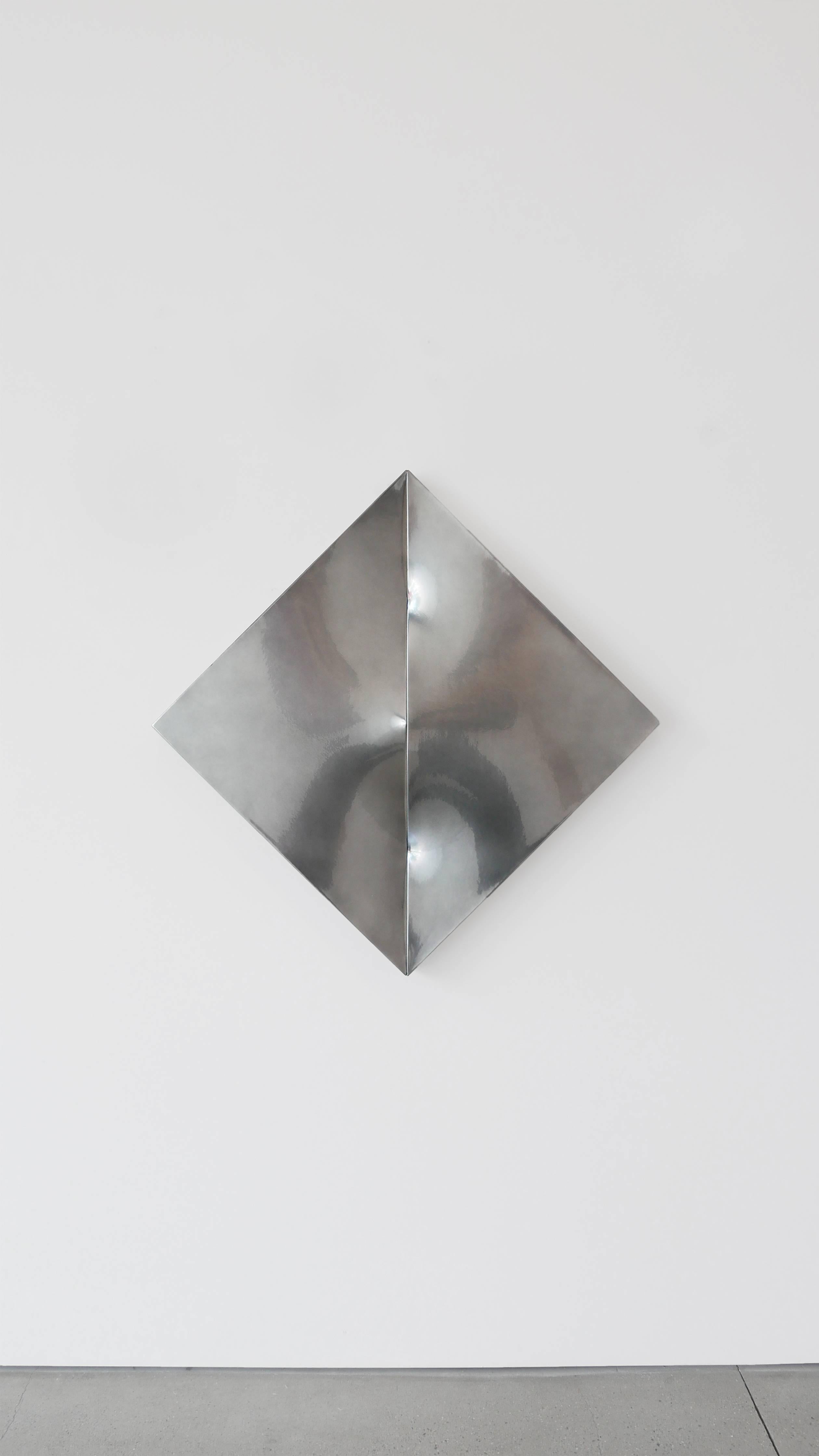 Non-Fit Triangles III - Gray Abstract Painting by Jan Maarten Voskuil