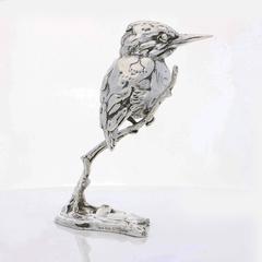 'Kingfisher' Sterling Silver Sculpture By Lucy Kinsella