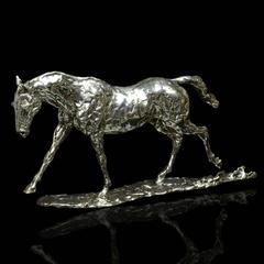 Lucy Kinsella 'Cantering Horse' sterling silver sculpture 