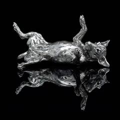 Lucy Kinsella 'Rolling Terrier' sterling silver sculpture 