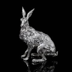 Lucy Kinsella 'Seated Hare' sterling silver sculpture 