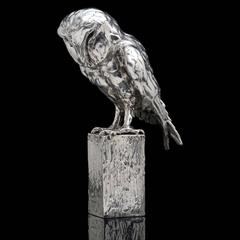 Lucy Kinsella 'Owl on Post' sterling silver sculpture 5