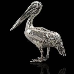 Lucy Kinsella 'Tall pelican ' sterling silver sculpture 