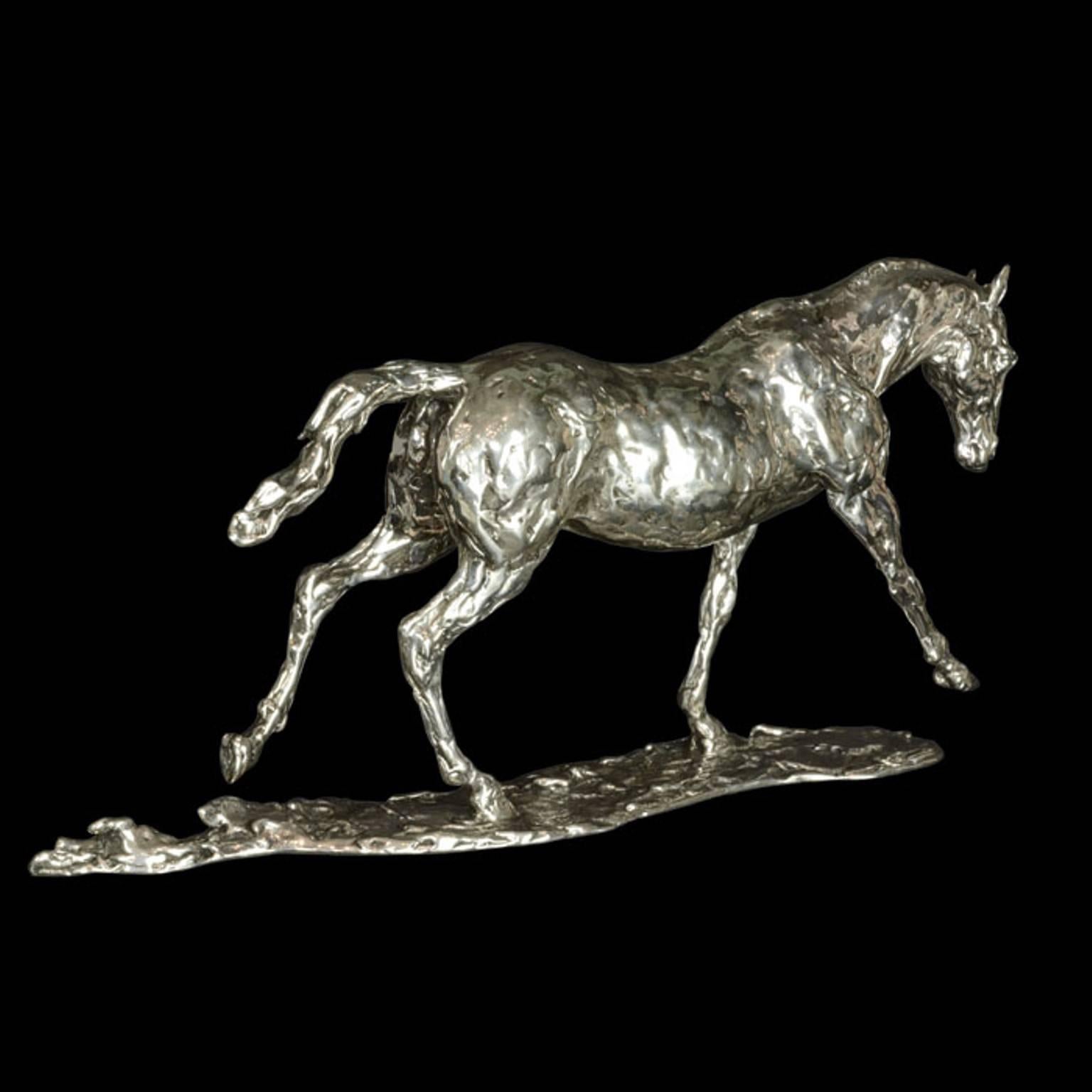 Lucy Kinsella 'Cantering Horse' sterling silver sculpture  1