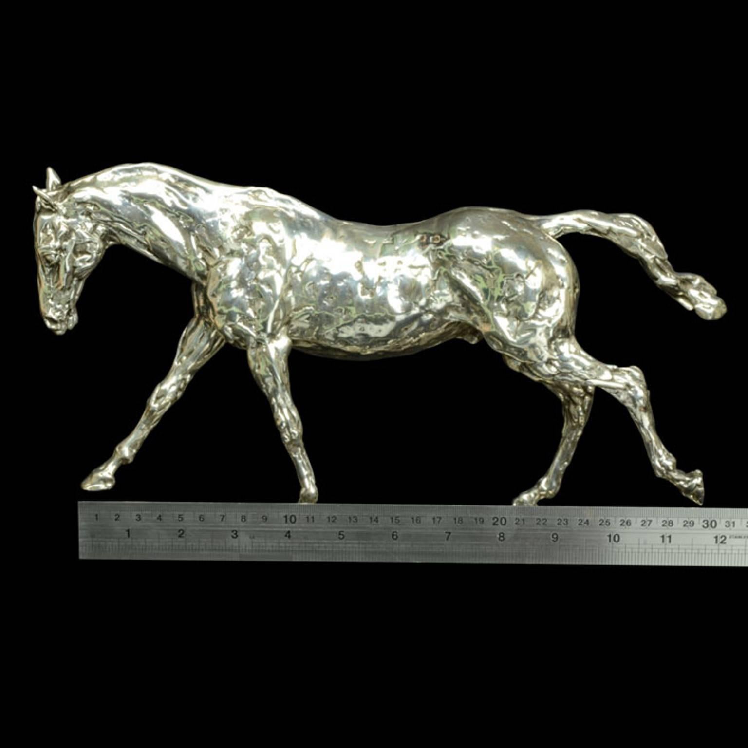 Lucy Kinsella 'Cantering Horse' sterling silver sculpture  3