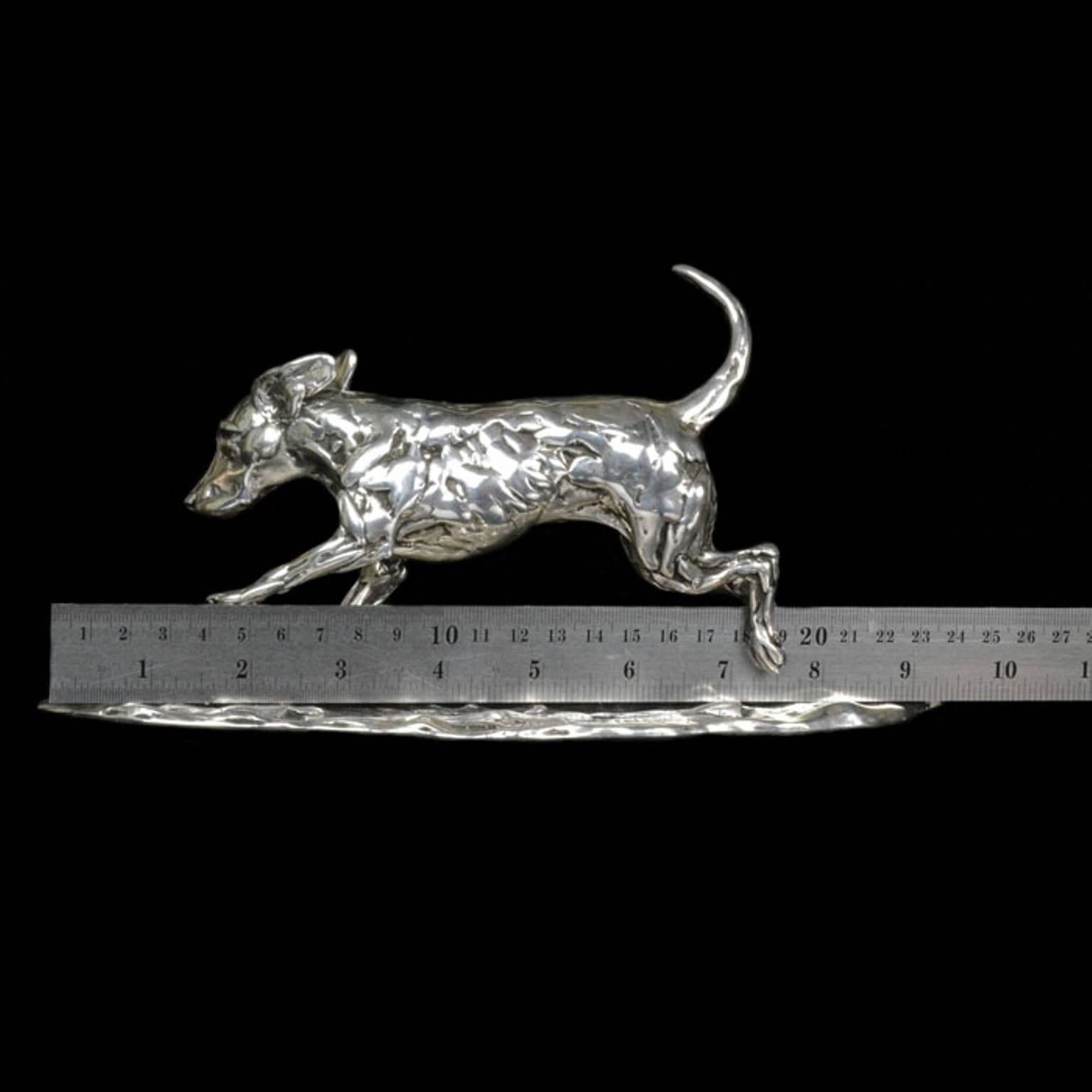 Lucy Kinsella  'Running Hound' sterling silver sculpture  3