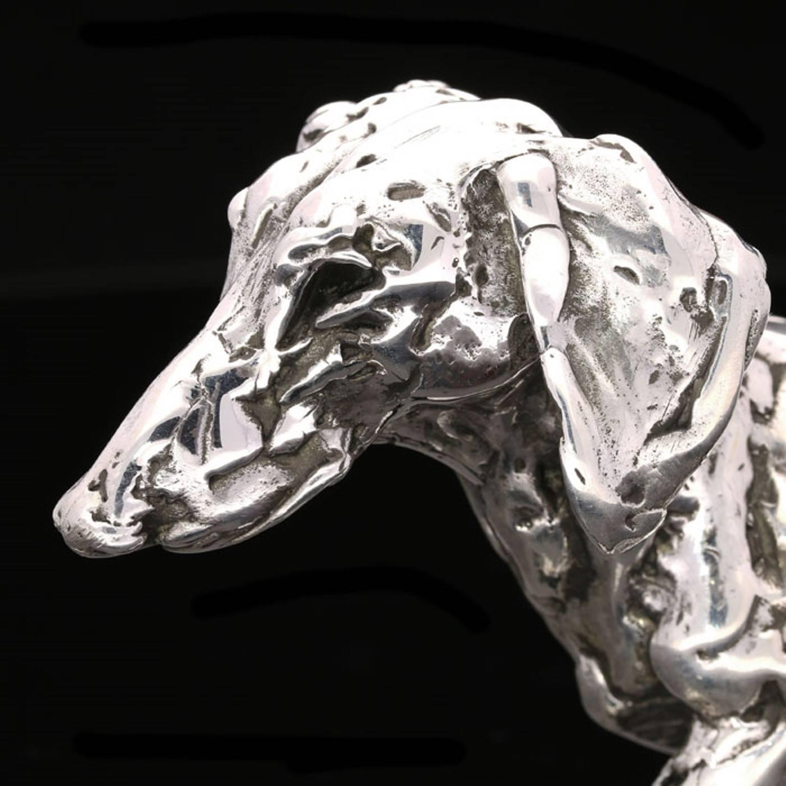 Lucy Kinsella ‘Dachshund’ sterling silver sculpture 1