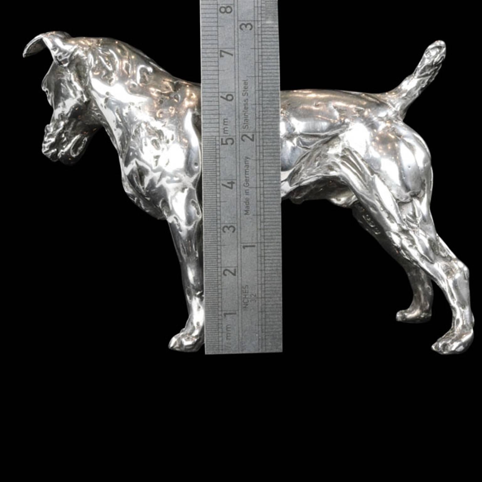  Lucy Kinsella 'Patterdale Terrier' in Sterling silver, Silver sculpture  2