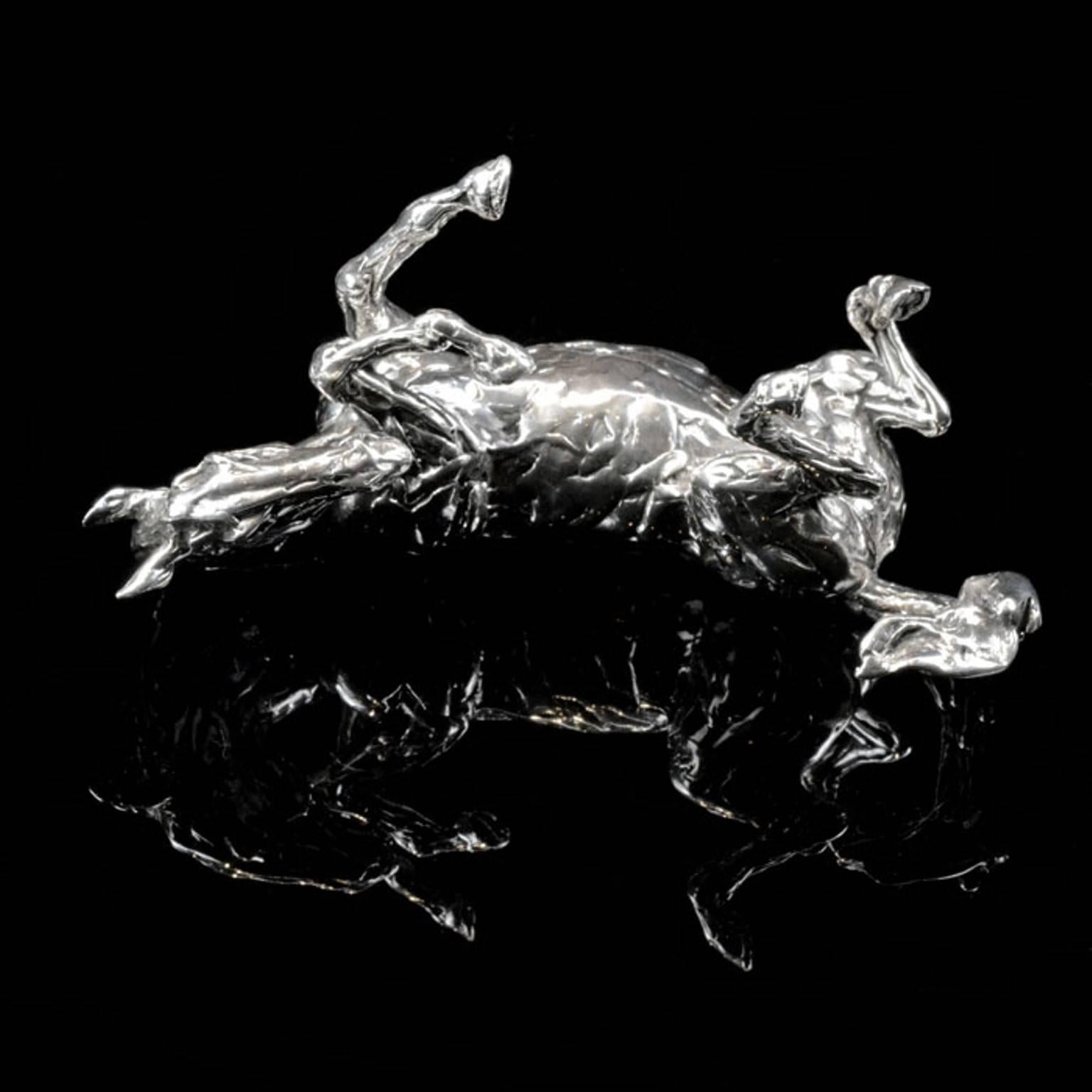 Lucy Kinsella 'Rolling Horse' sterling silver sculpture 2