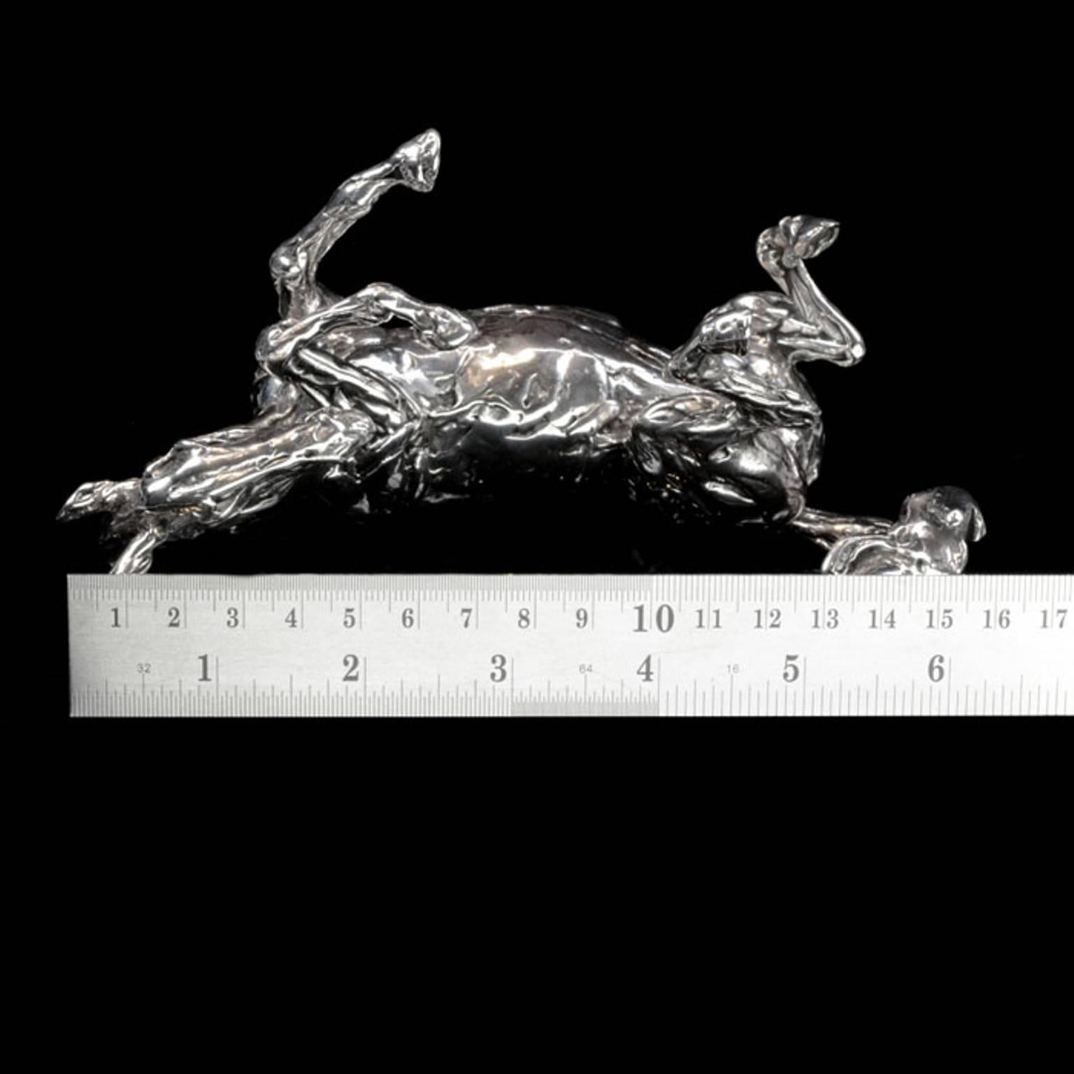 Lucy Kinsella 'Rolling Horse' sterling silver sculpture 3