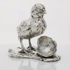  Lucy Kinsella 'Chicken & Egg' Sterling Silver Sculpture