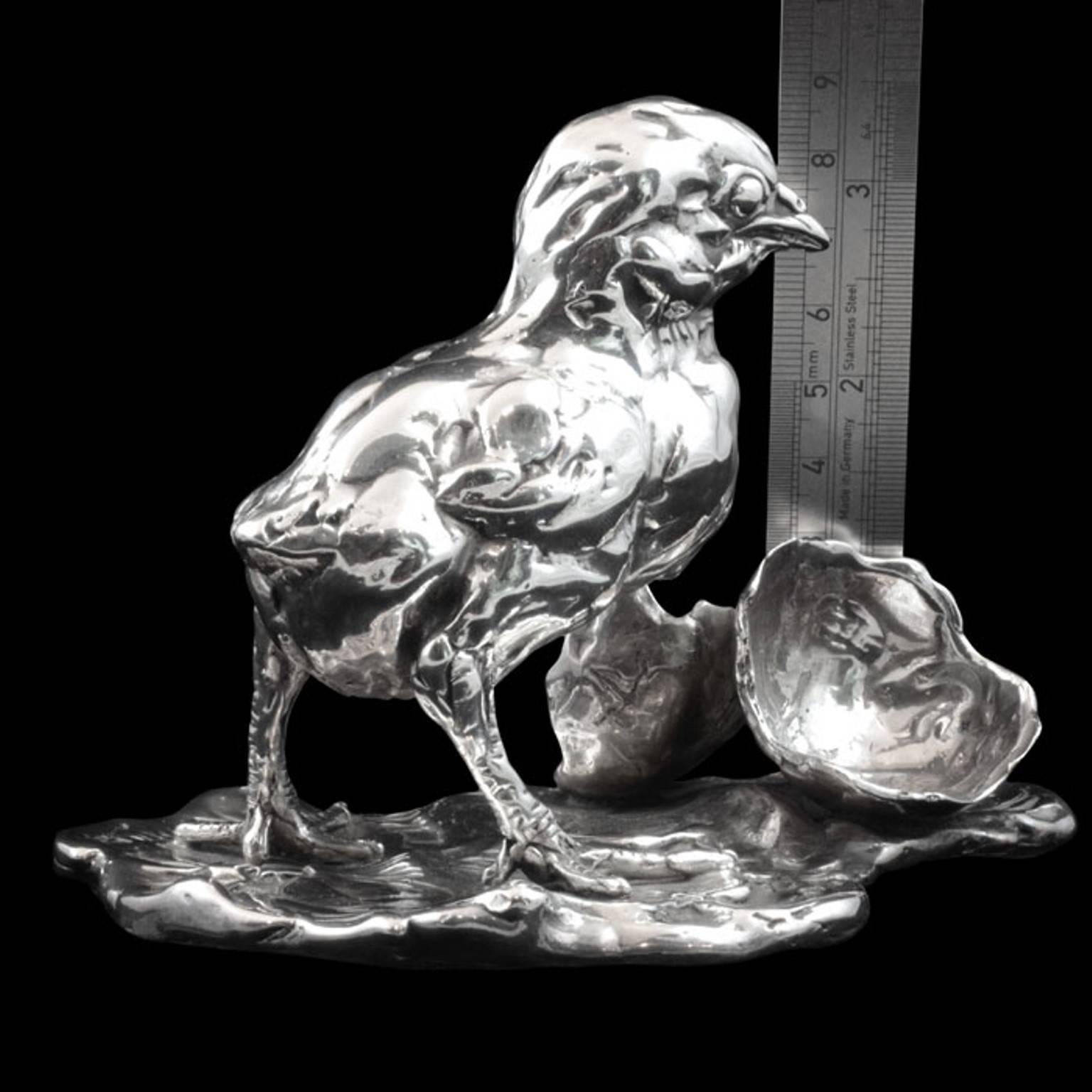  Lucy Kinsella 'Chicken & Egg' Sterling Silver Sculpture 3