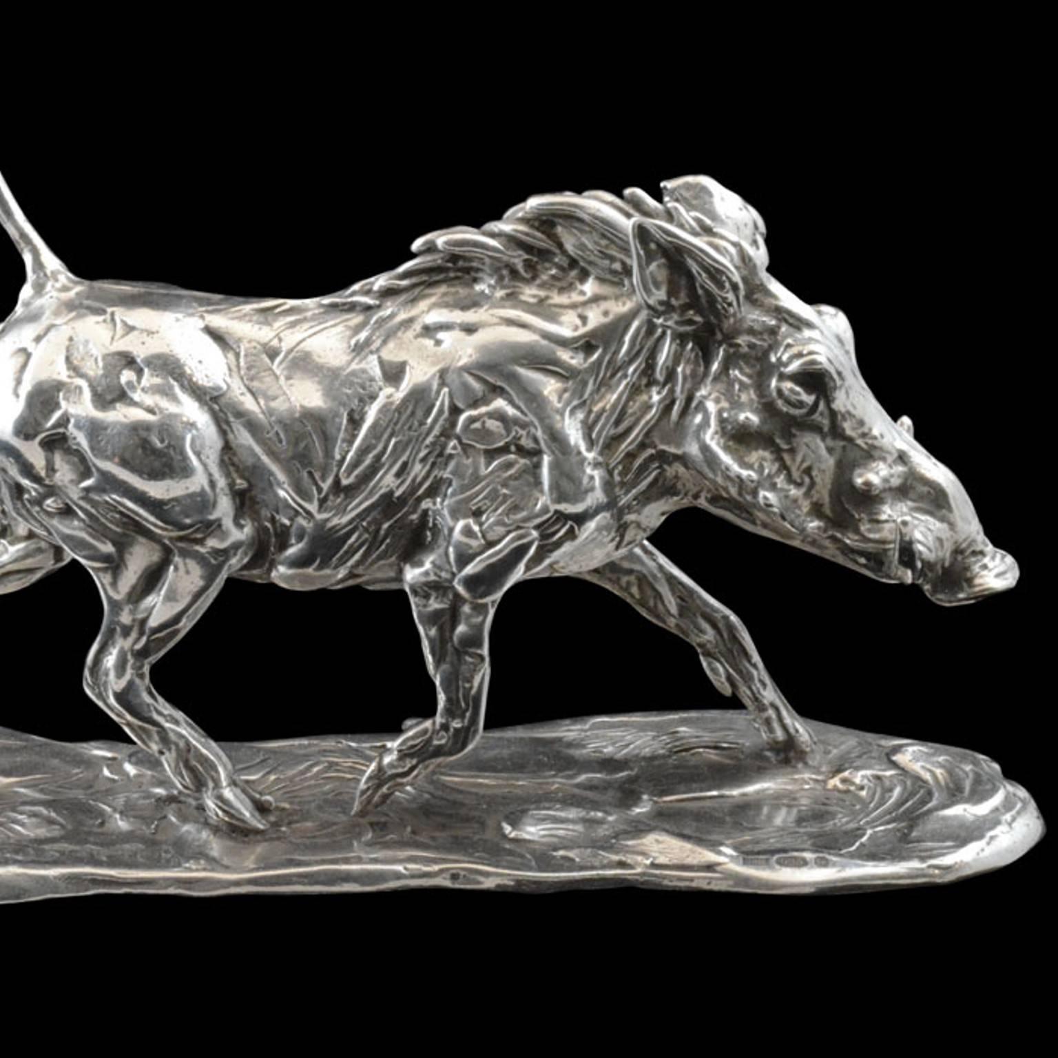 Lucy Kinsella 'Warthog Family' Sterling Silver Sculpture  2