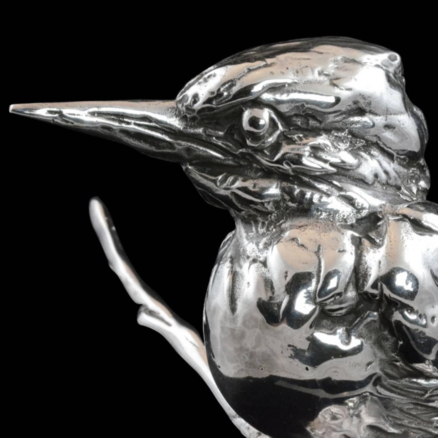 'Kingfisher' Sterling Silver Sculpture By Lucy Kinsella 3