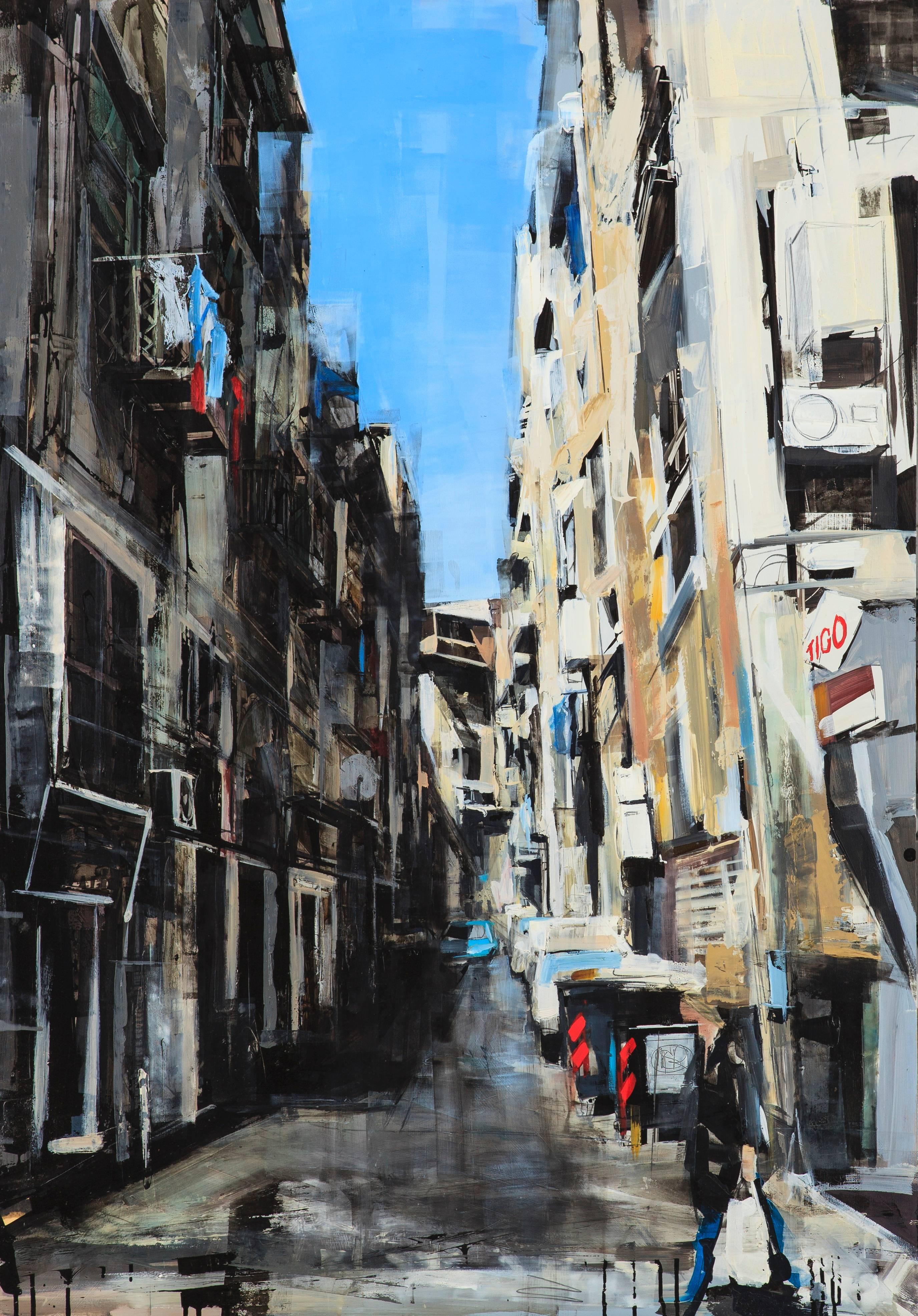 Sean Flood Landscape Painting - Street in Naples