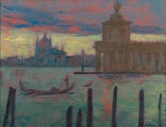 Dogana di Mare with Gondola, Venice, Italy