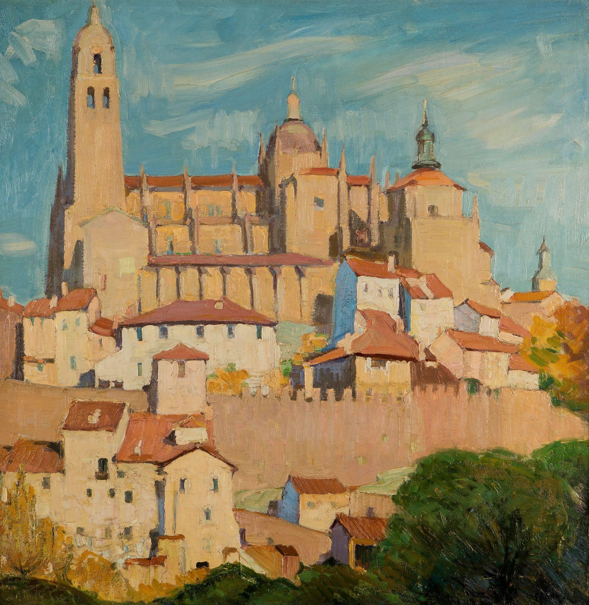 Landscape Painting Ernest David Roth - Vue de Segovia