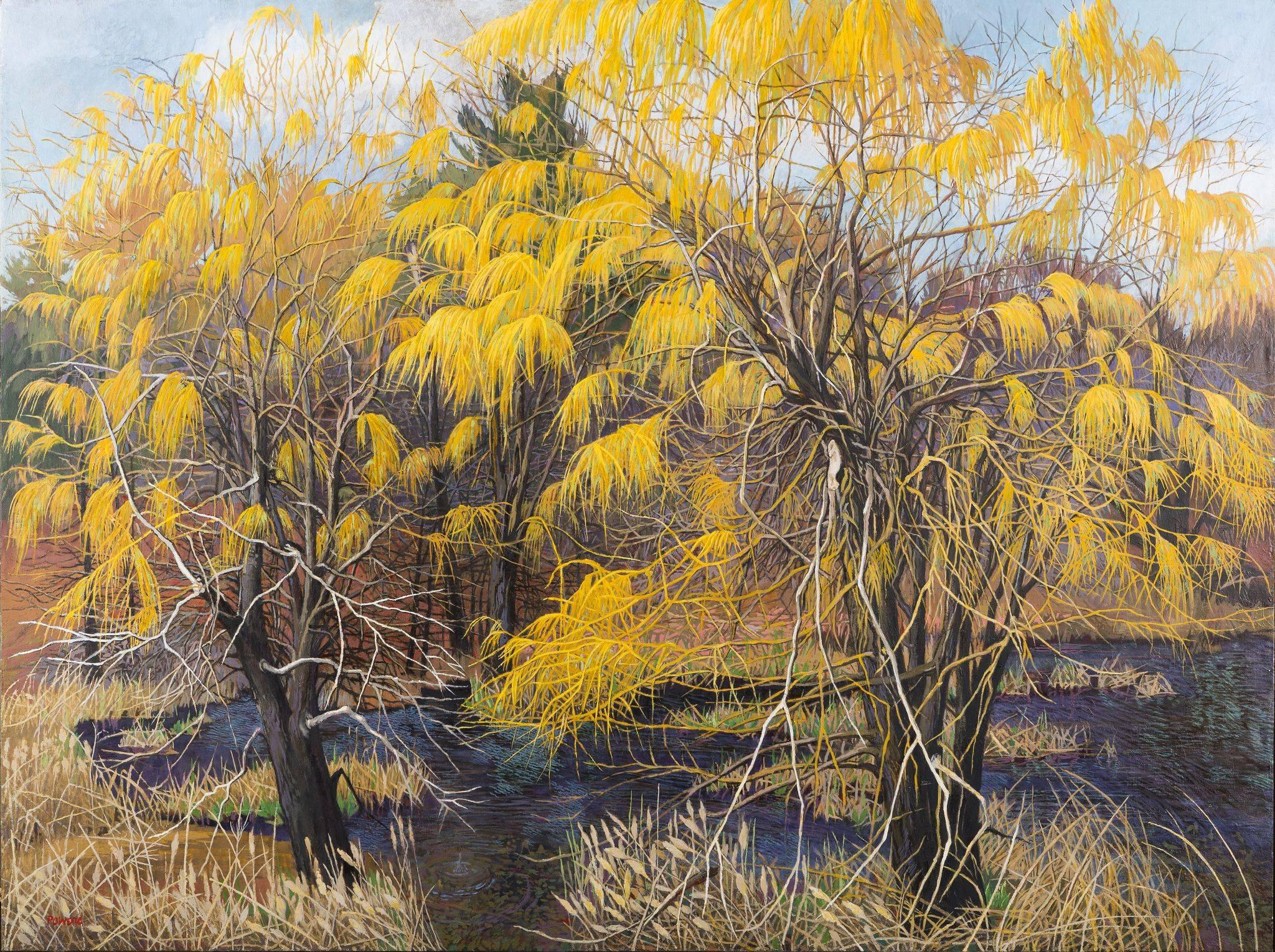 Anne Lyman Powers Landscape Painting - Vernal Pool with Willows
