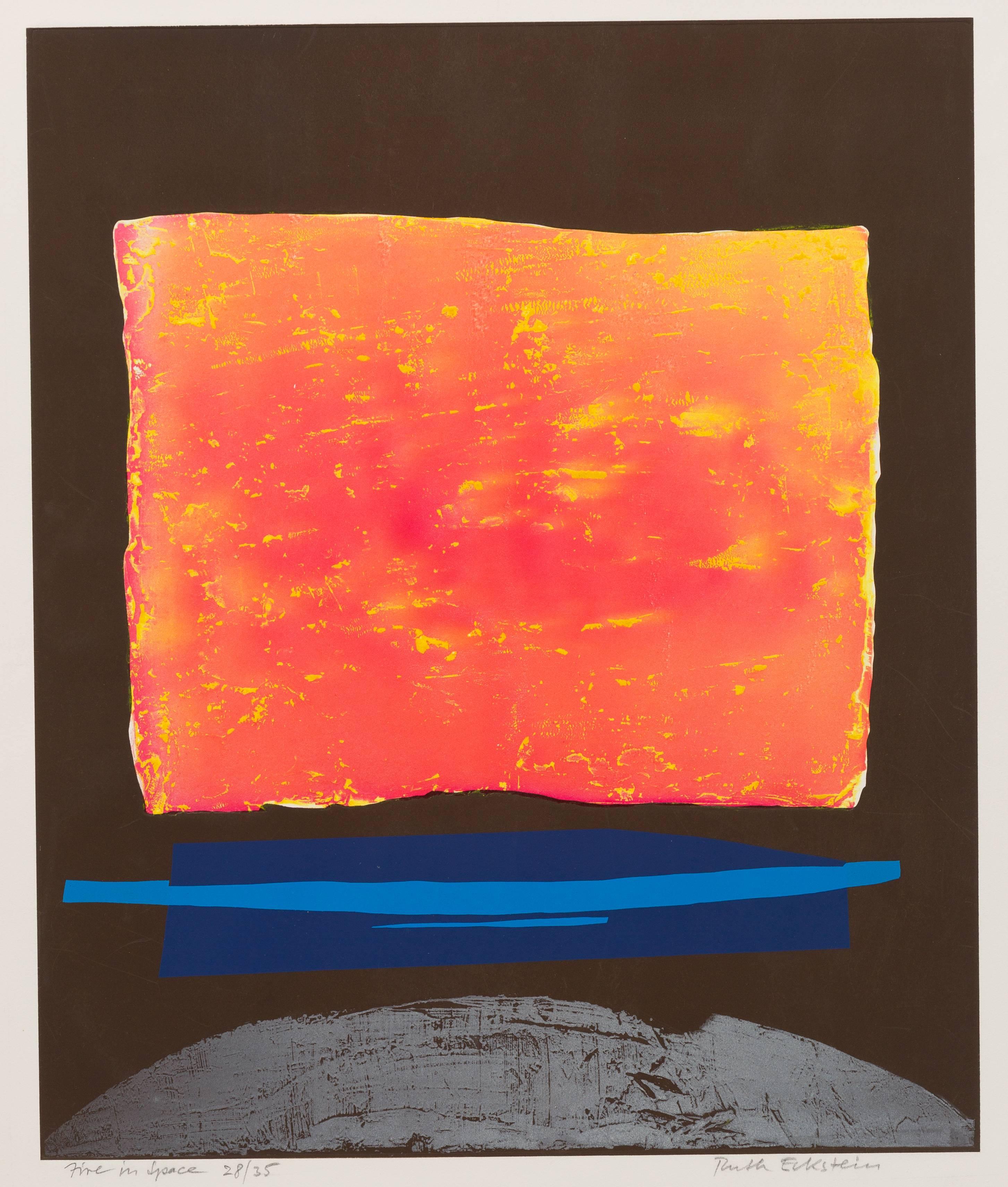 Ruth Eckstein Abstract Print - Fire In Space