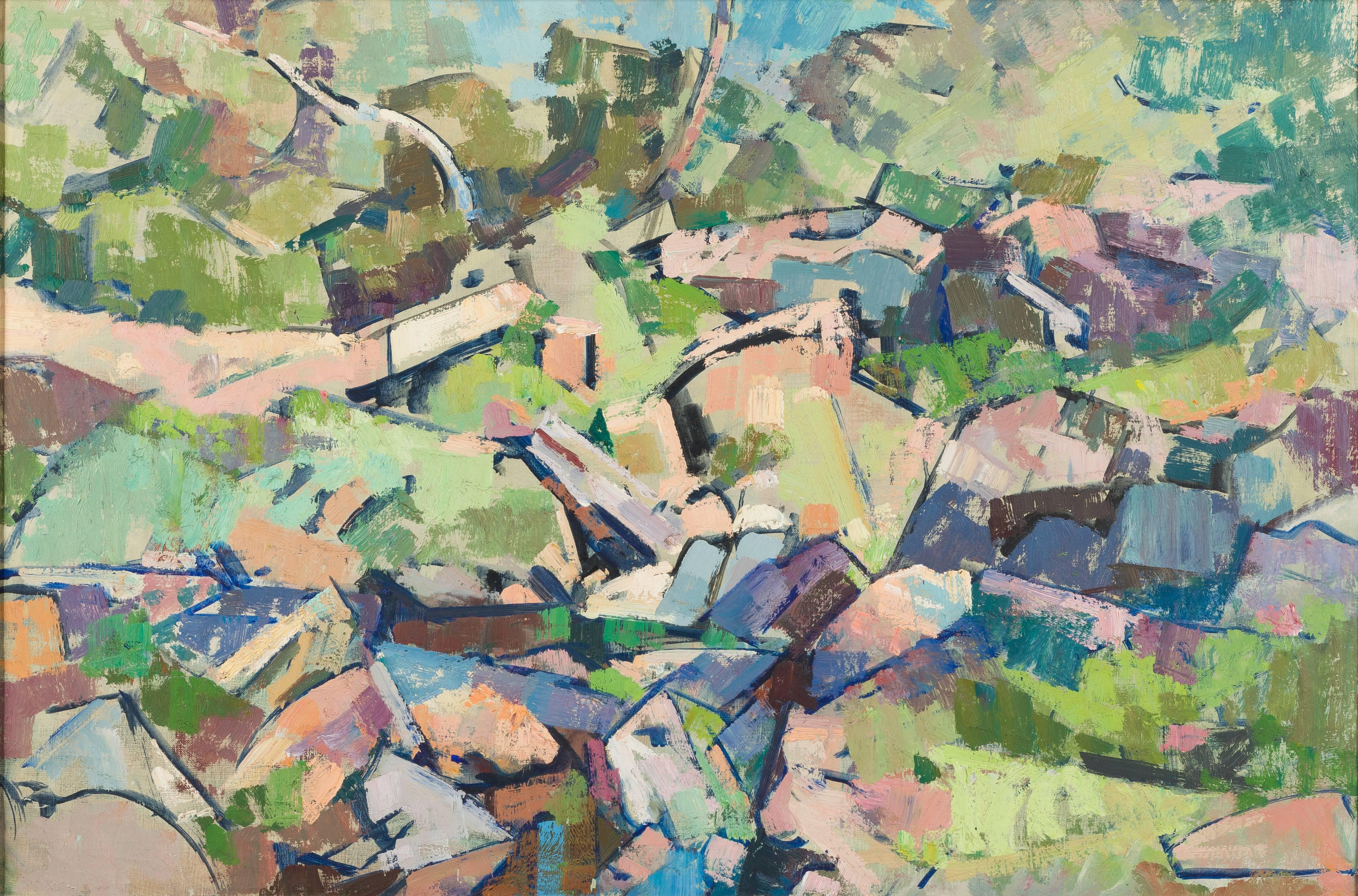Abstract Painting di Herbert Barnett - Diga del mulino in rovina presso lo stagno di Quinapoxet
