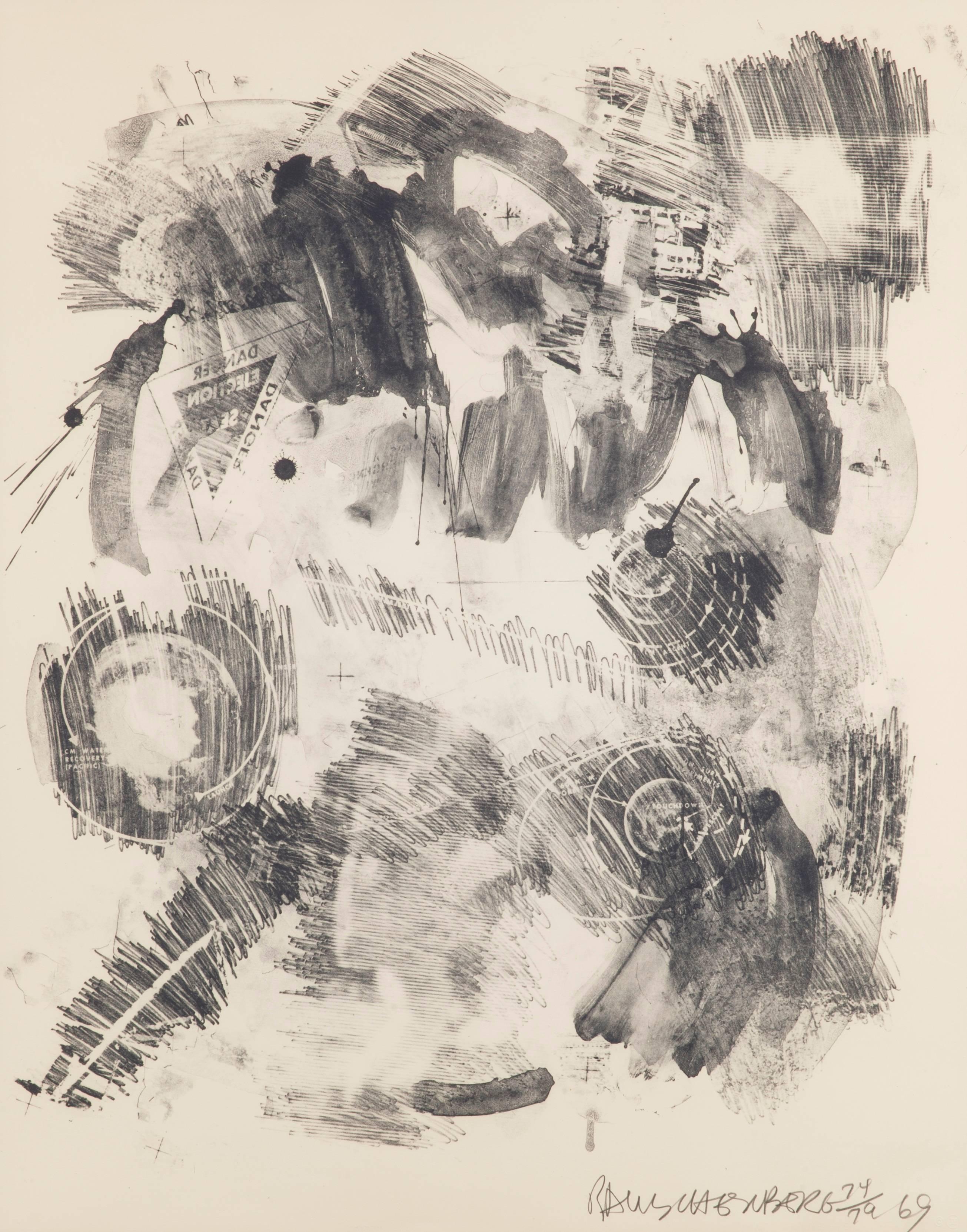 Robert Rauschenberg Abstract Print - Loop, from the Stoned Moon Series