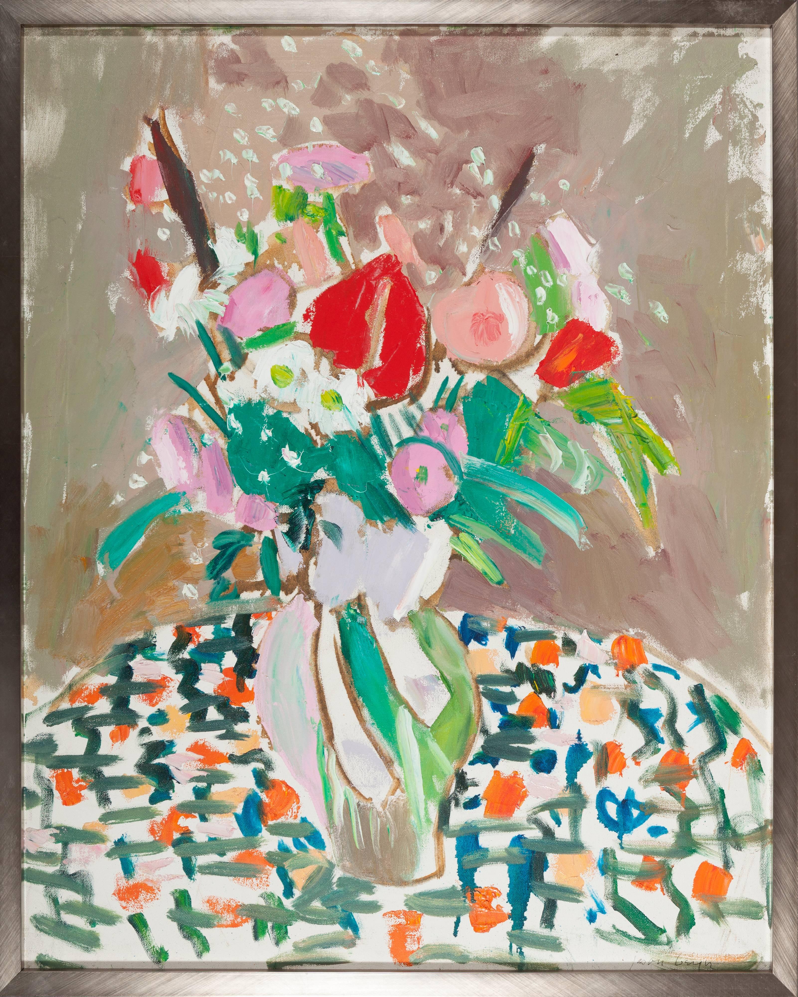 Floral Arrangement, or Spring Flowers - Painting by Jason Berger