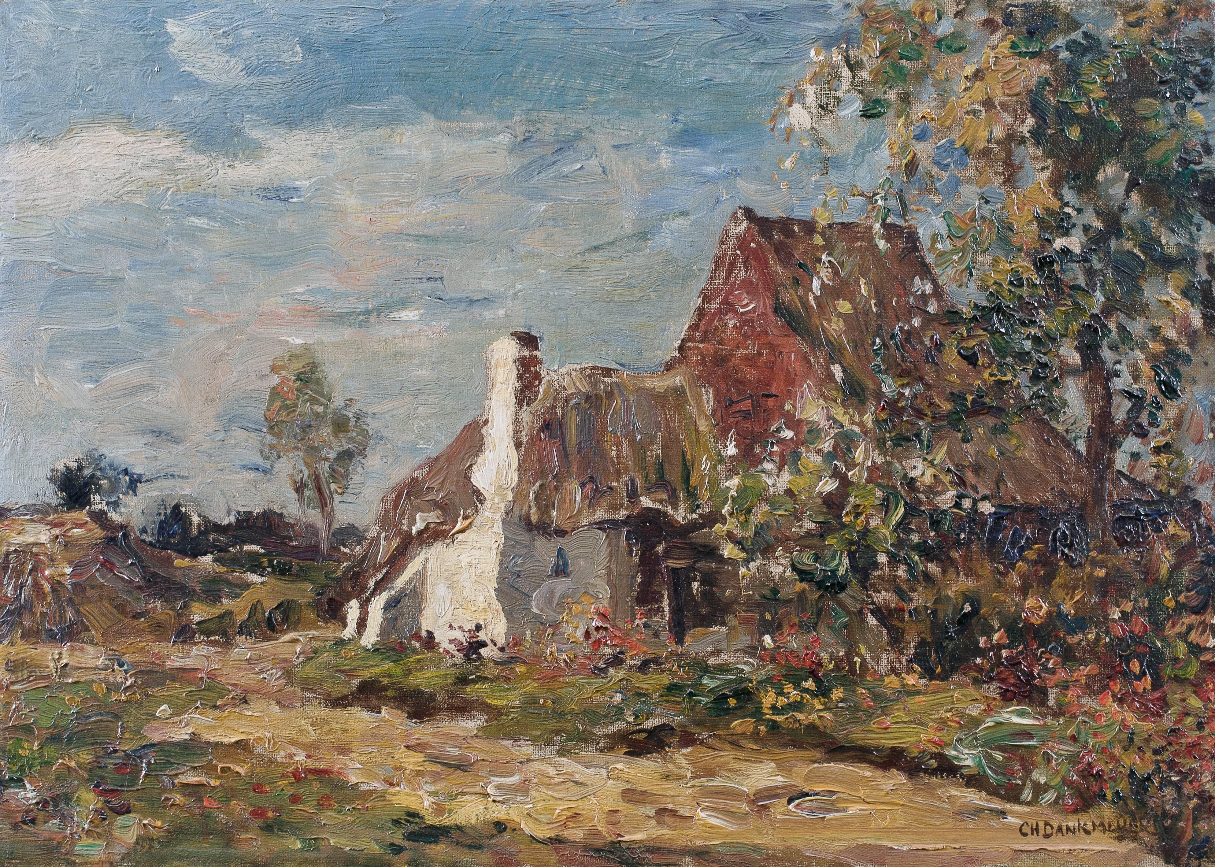 Charles Dankmeijer Landscape Painting - White house in a landscape