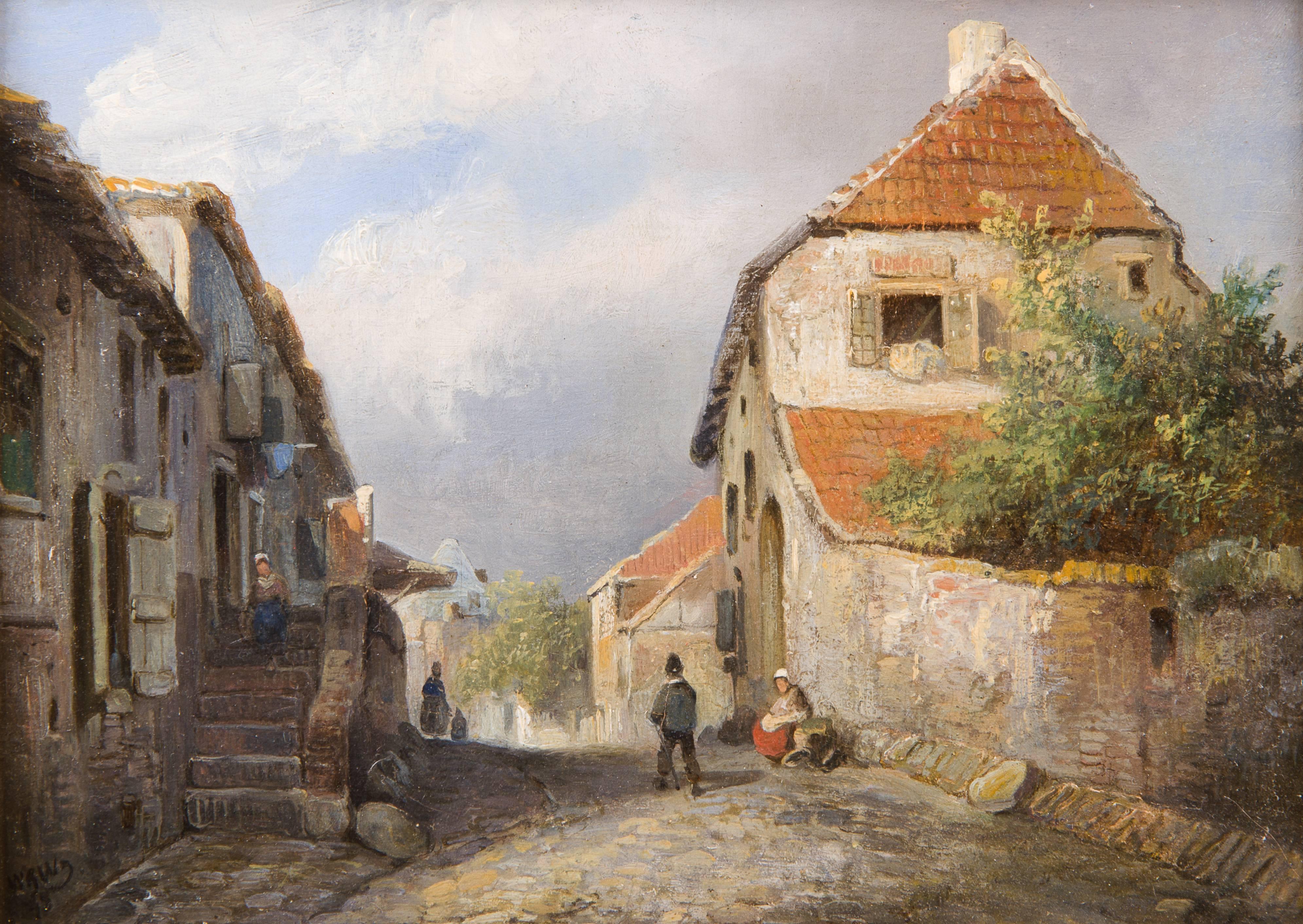 Wagner, Willem George Figurative Painting – Straße im Dorf