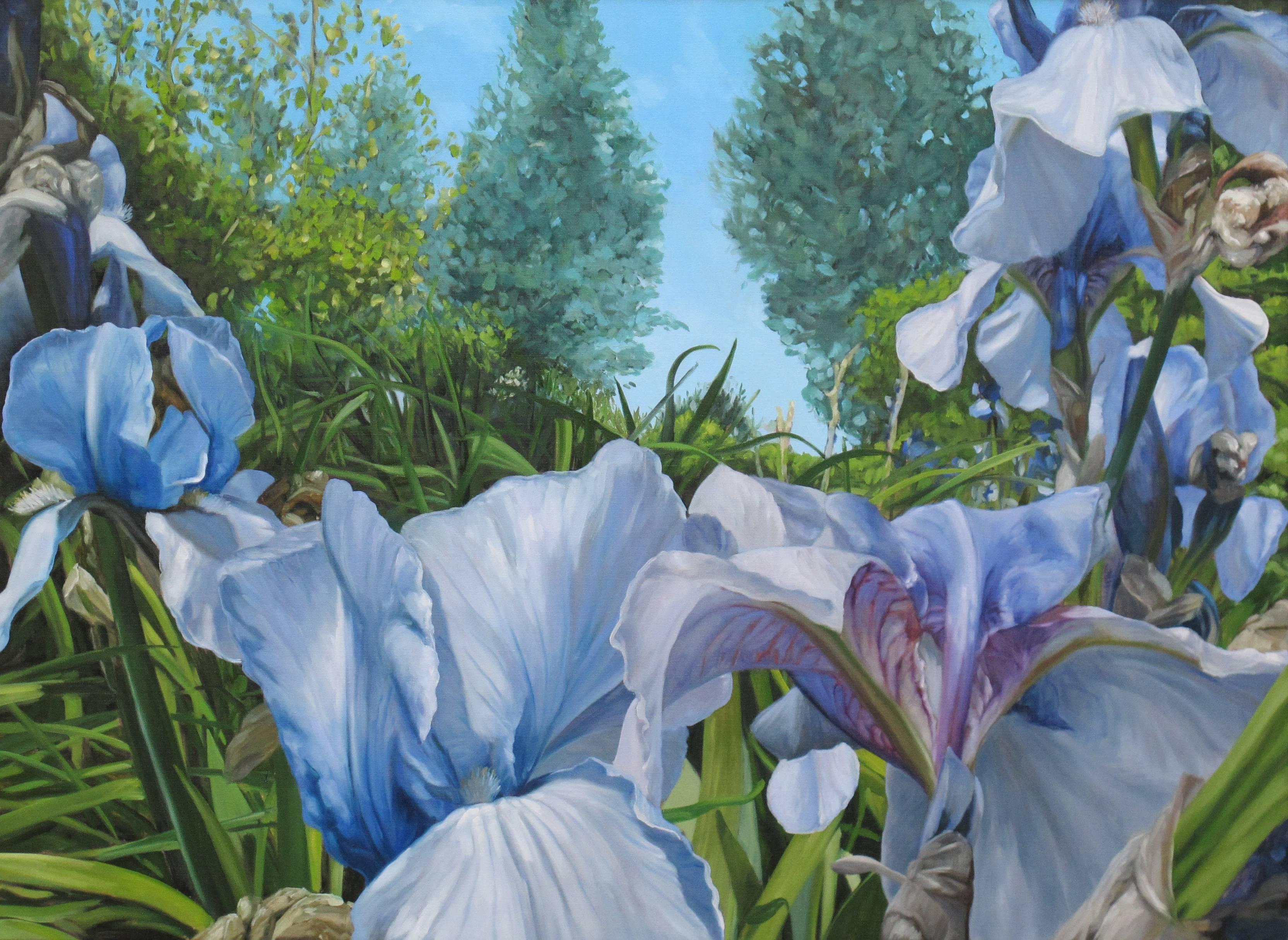 Leijdekkers, Theo Still-Life Painting - Behind purple irisses