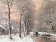 Landscape with setting sun