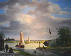 The River Ijssel with washland near Kampen