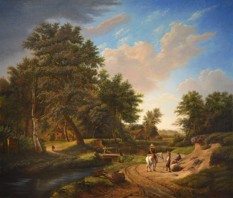 De Terwagne Landscape Painting - Romantic Landscape