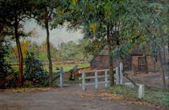 Farmer’s wife at work in the farmyard