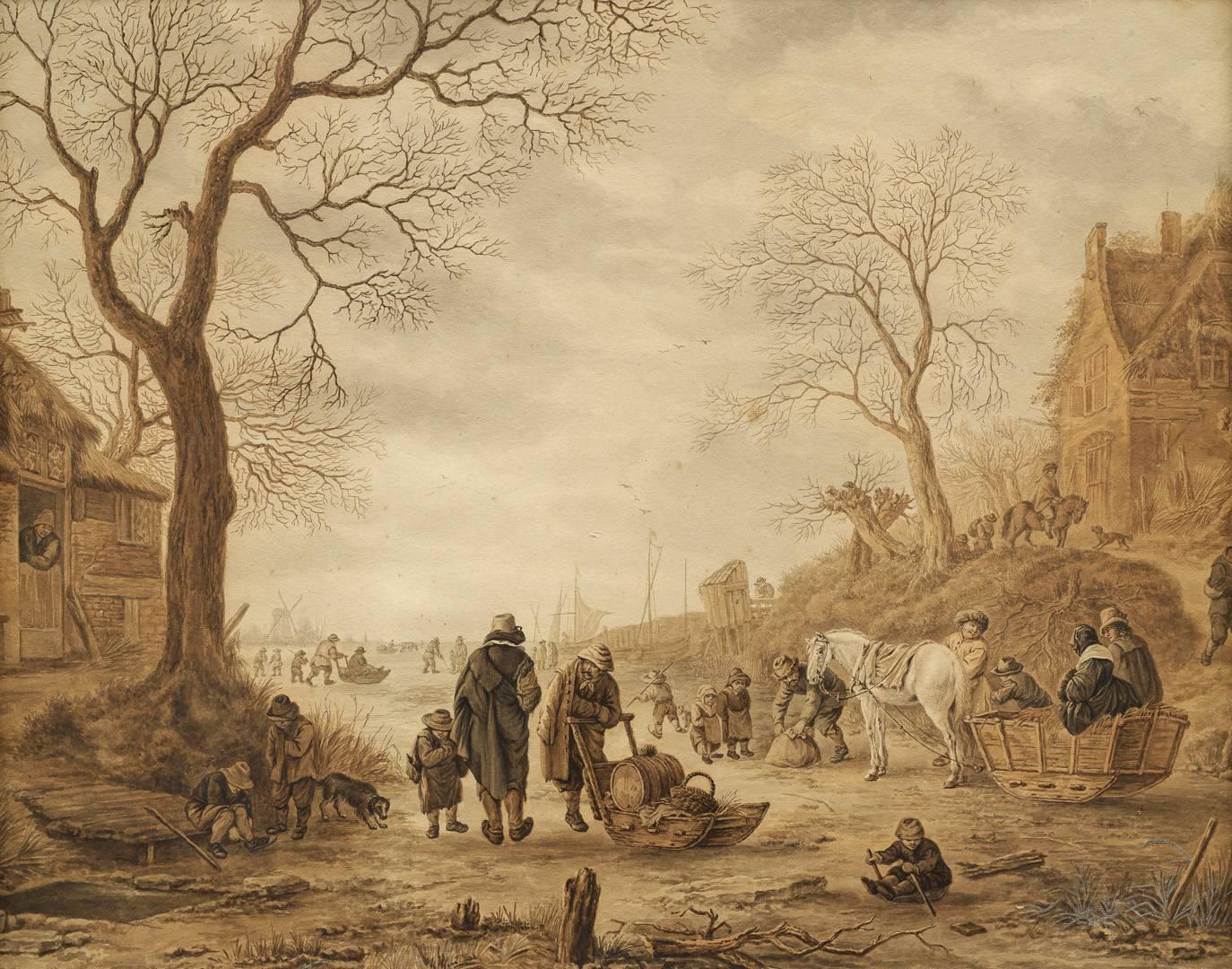 Adriaen van Ostade Landscape Painting - Winter