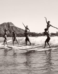 Brian Keaulana and Missy Raider Tandem Surfing Diamond Head