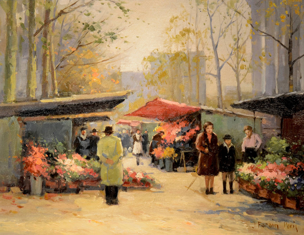 Flower Market - Painting by Jean Forain