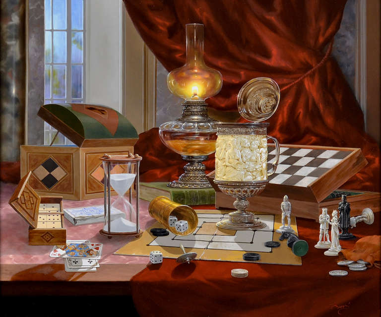 'All in the Game' - Painting by Gyula Boros