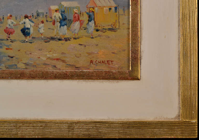 'Dancing on the Beach' - Impressionist Painting by Andre Chalet