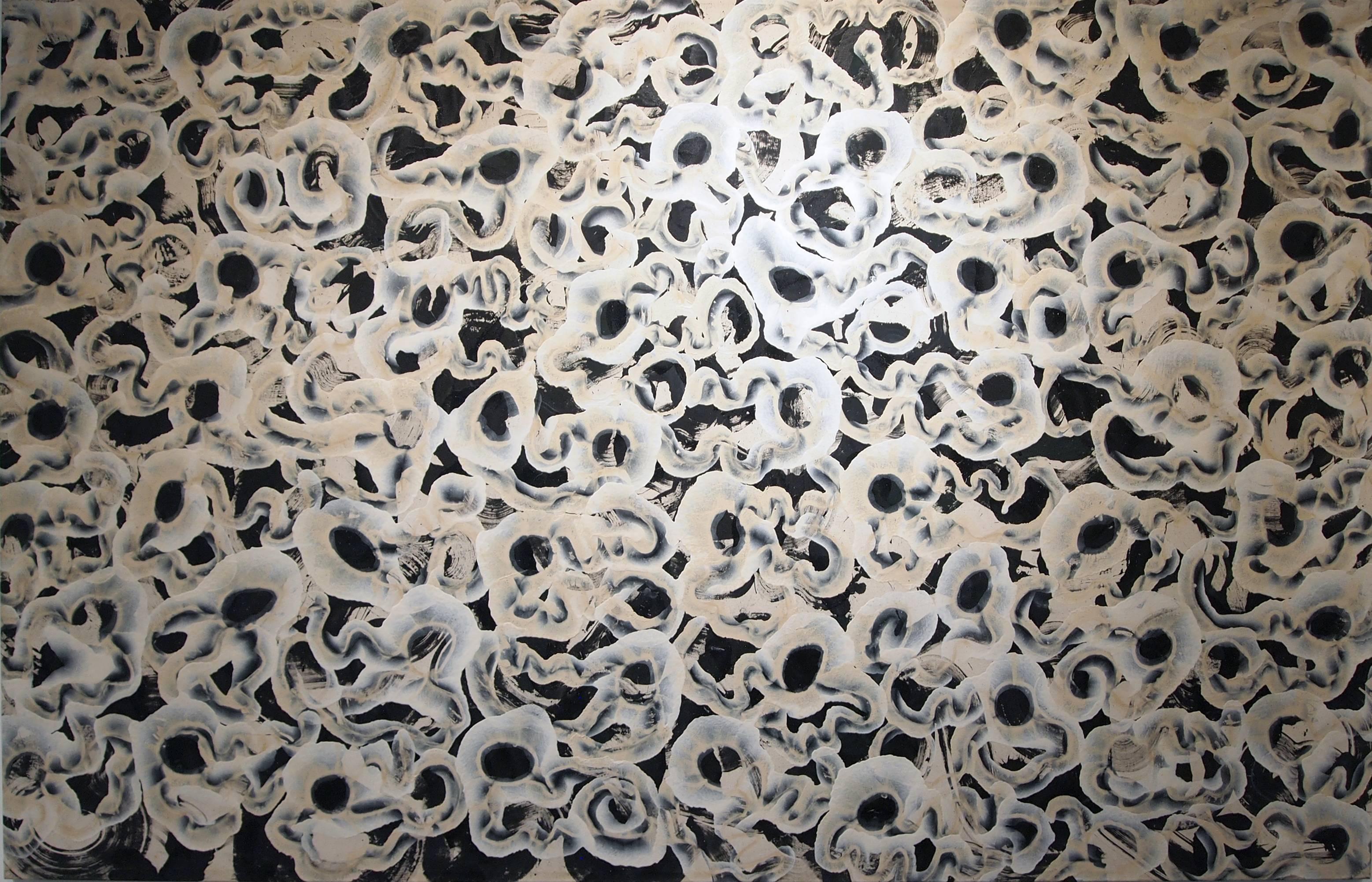 Herbert Creecy Abstract Painting - Back Side of Chaos - Black