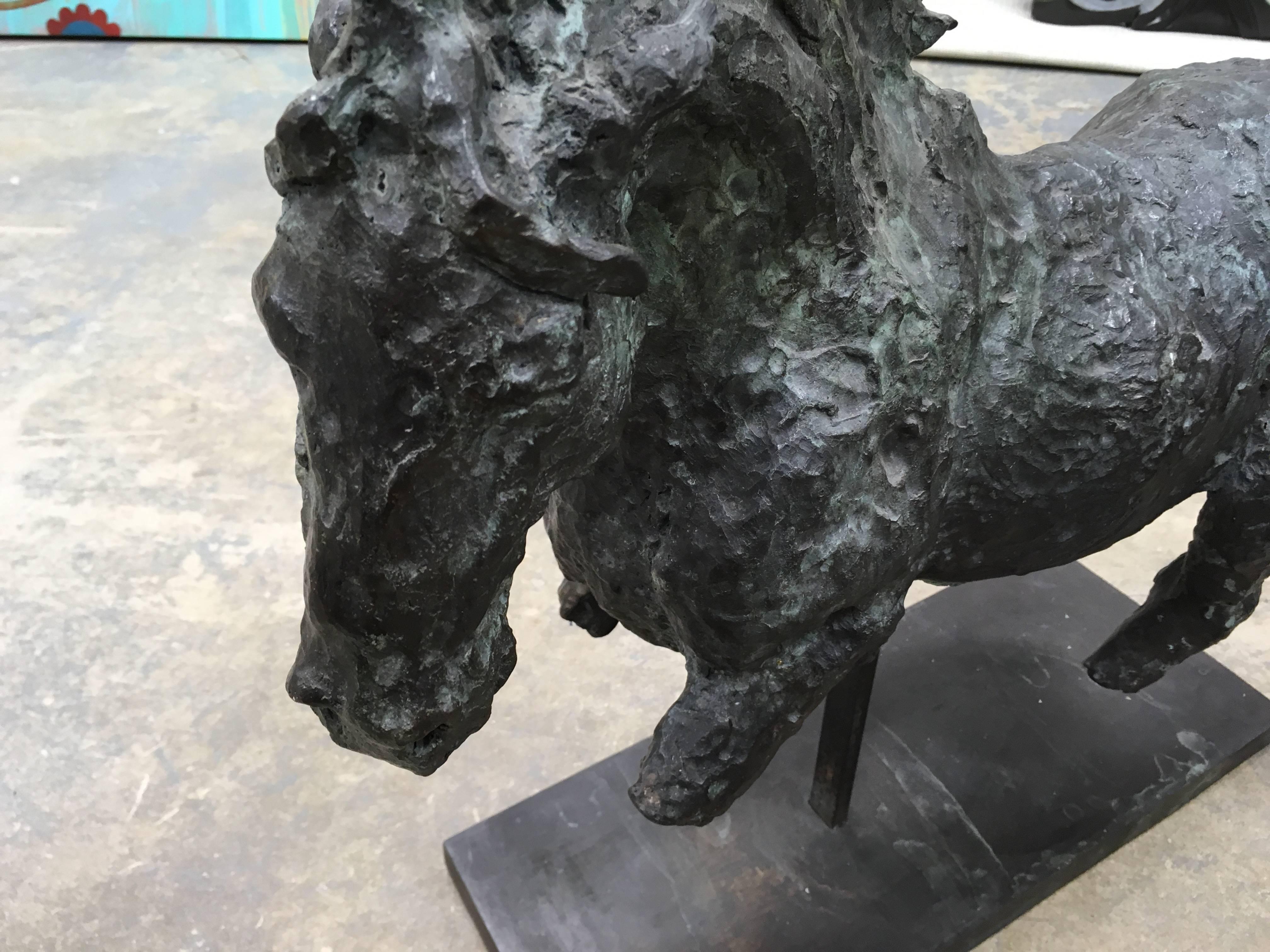 Galloping Horse - Gold Figurative Sculpture by Lina Binkele
