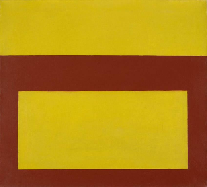 Perle Fine Abstract Painting - Cool Series (Red over Yellow)