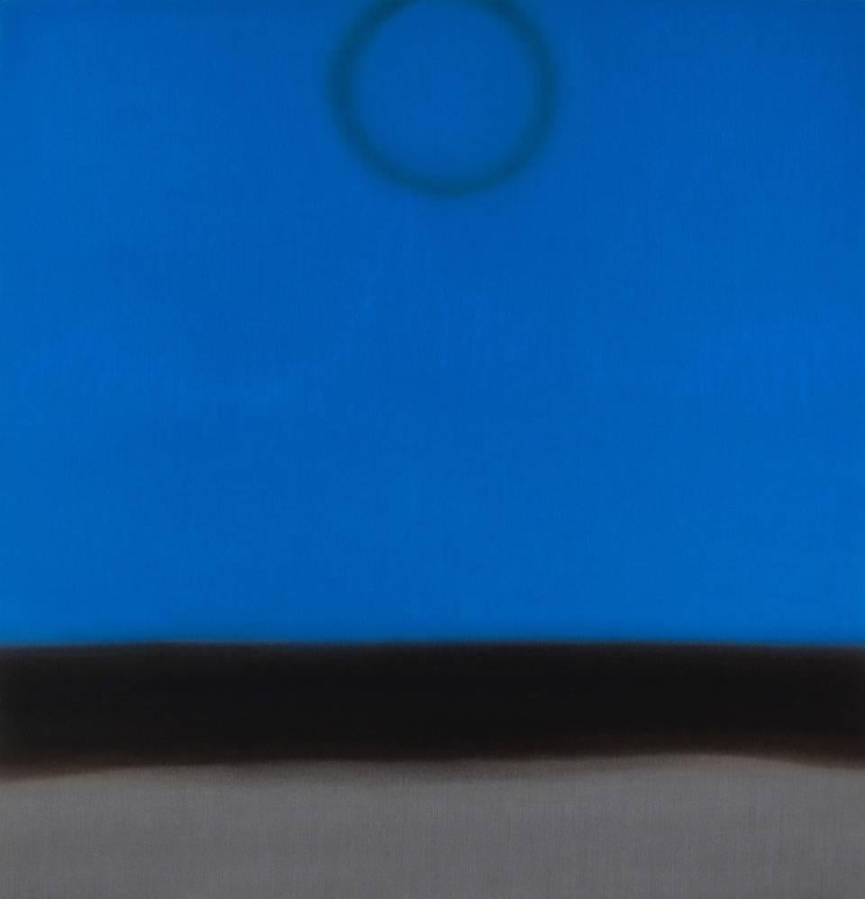 Susan Vecsey Abstract Painting - Untitled (Cobalt/Silver)