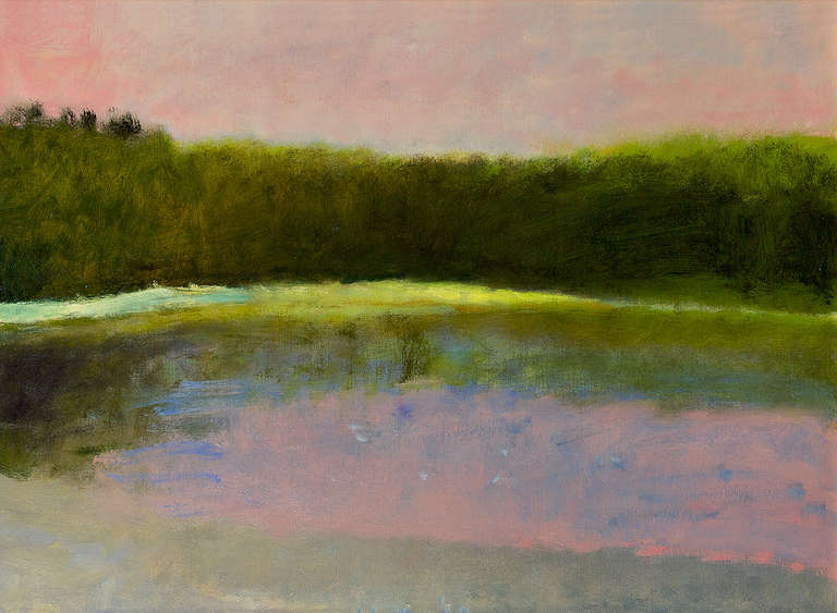 Wolf Kahn Landscape Painting - Dawn at South Pond