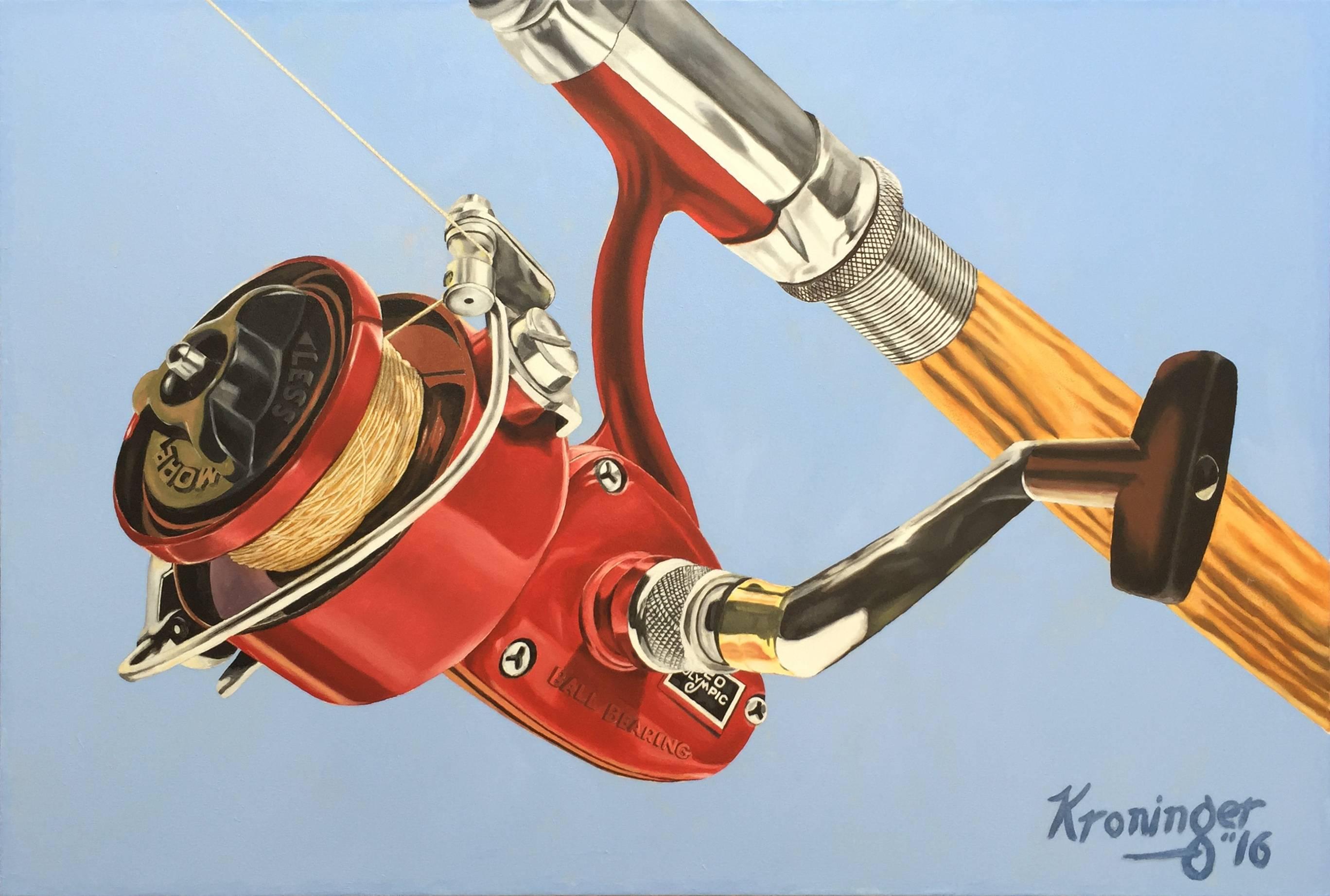 Rick Kroninger Still-Life Painting - Olympic Spinning Reel
